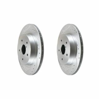 Rear Cross Drilled Slotted Coated Performance Brake Rotor Set of 2
