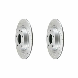 Rear Cross Drilled Slotted Coated Performance Brake Rotor Set of 2