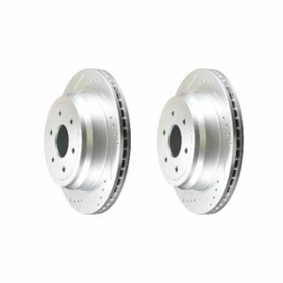 Rear Cross Drilled Slotted Coated Performance Brake Rotor Set of 2