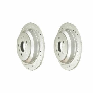 Rear Cross Drilled Slotted Coated Performance Brake Rotor Set of 2