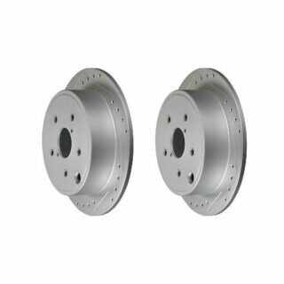 Rear Cross Drilled Slotted Coated Performance Brake Rotor Set of 2