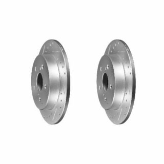 Rear Cross Drilled Slotted Coated Performance Brake Rotor Set of 2