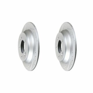 Rear Cross Drilled Slotted Coated Performance Brake Rotor Set of 2