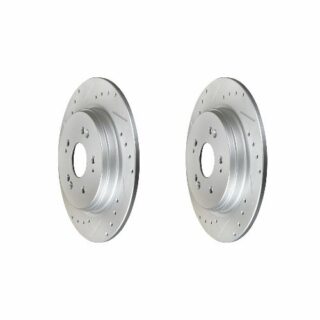 Rear Cross Drilled Slotted Coated Performance Brake Rotor Set of 2
