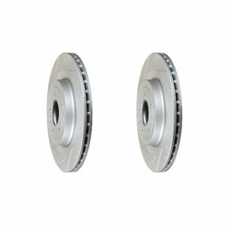 Rear Cross Drilled Slotted Coated Performance Brake Rotor Set of 2