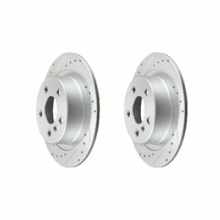 Rear Cross Drilled Slotted Coated Performance Brake Rotor Set of 2