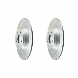 Rear Cross Drilled Slotted Coated Performance Brake Rotor Set of 2