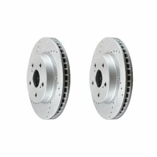 Front Cross Drilled Slotted Coated Performance Brake Rotor Set of 2