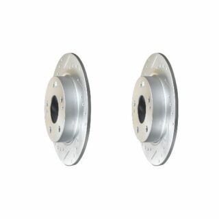 Rear Cross Drilled Slotted Coated Performance Brake Rotor Set of 2