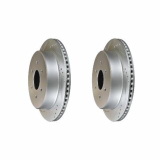 Rear Cross Drilled Slotted Coated Performance Brake Rotor Set of 2