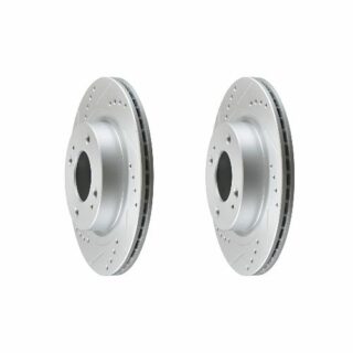 Front Cross Drilled Slotted Coated Performance Brake Rotor Set of 2