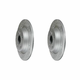 Rear Cross Drilled Slotted Coated Performance Brake Rotor Set of 2