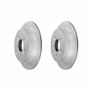 Rear Cross Drilled Slotted Coated Performance Brake Rotor Set of 2