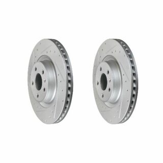 Front Cross Drilled Slotted Coated Performance Brake Rotor Set of 2