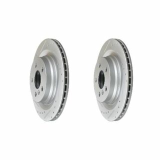 Rear Cross Drilled Slotted Coated Performance Brake Rotor Set of 2