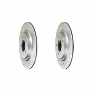 Rear Cross Drilled Slotted Coated Performance Brake Rotor Set of 2