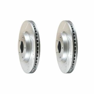 Front Cross Drilled Slotted Coated Performance Brake Rotor Set of 2