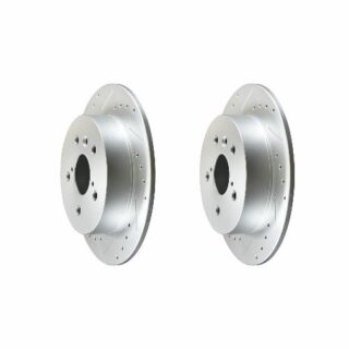 Rear Cross Drilled Slotted Coated Performance Brake Rotor Set of 2