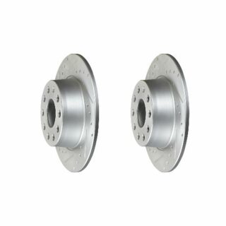Rear Cross Drilled Slotted Coated Performance Brake Rotor Set of 2