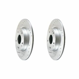 Rear Cross Drilled Slotted Coated Performance Brake Rotor Set of 2