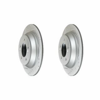Rear Cross Drilled Slotted Coated Performance Brake Rotor Set of 2
