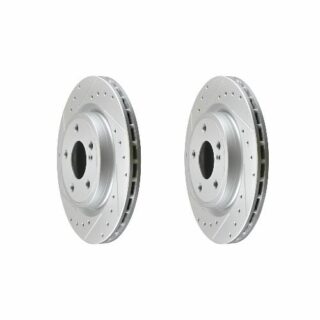 Rear Cross Drilled Slotted Coated Performance Brake Rotor Set of 2