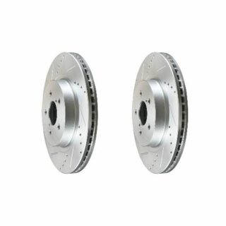 Front Cross Drilled Slotted Coated Performance Brake Rotor Set of 2