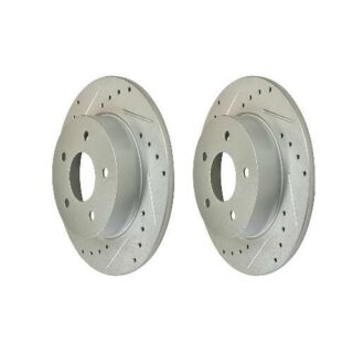 Rear Cross Drilled Slotted Coated Performance Brake Rotor Set of 2