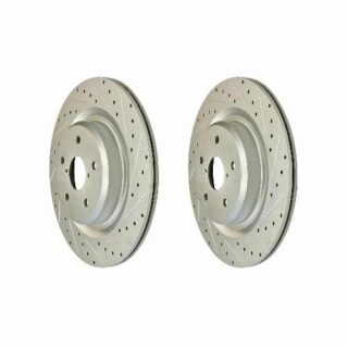 Rear Cross Drilled Slotted Coated Performance Brake Rotor Set of 2