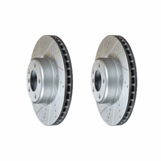 Front Cross Drilled Slotted Coated Performance Brake Rotor Set of 2
