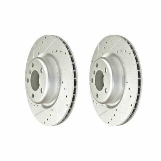 Rear Cross Drilled Slotted Coated Performance Brake Rotor Set of 2