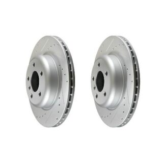 Front Cross Drilled Slotted Coated Performance Brake Rotor Set of 2