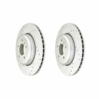 Rear Cross Drilled Slotted Coated Performance Brake Rotor Set of 2