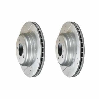 Front Cross Drilled Slotted Coated Performance Brake Rotor Set of 2