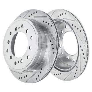 Rear Cross Drilled Slotted Coated Performance Brake Rotor Set of 2