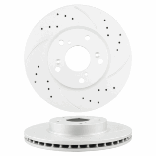 Rear Cross Drilled Slotted Coated Performance Brake Rotor Set of 2