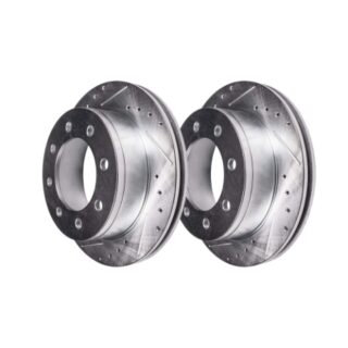 Rear Cross Drilled Slotted Coated Performance Brake Rotor Set of 2