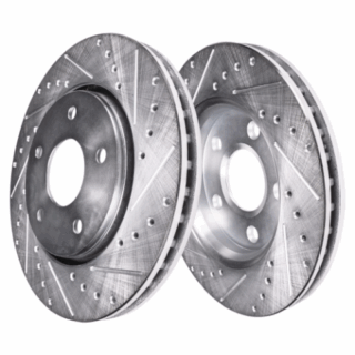Rear Cross Drilled Slotted Coated Performance Brake Rotor Set of 2