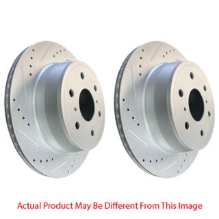 Front Cross Drilled Slotted Coated Performance Brake Rotor Set of 2
